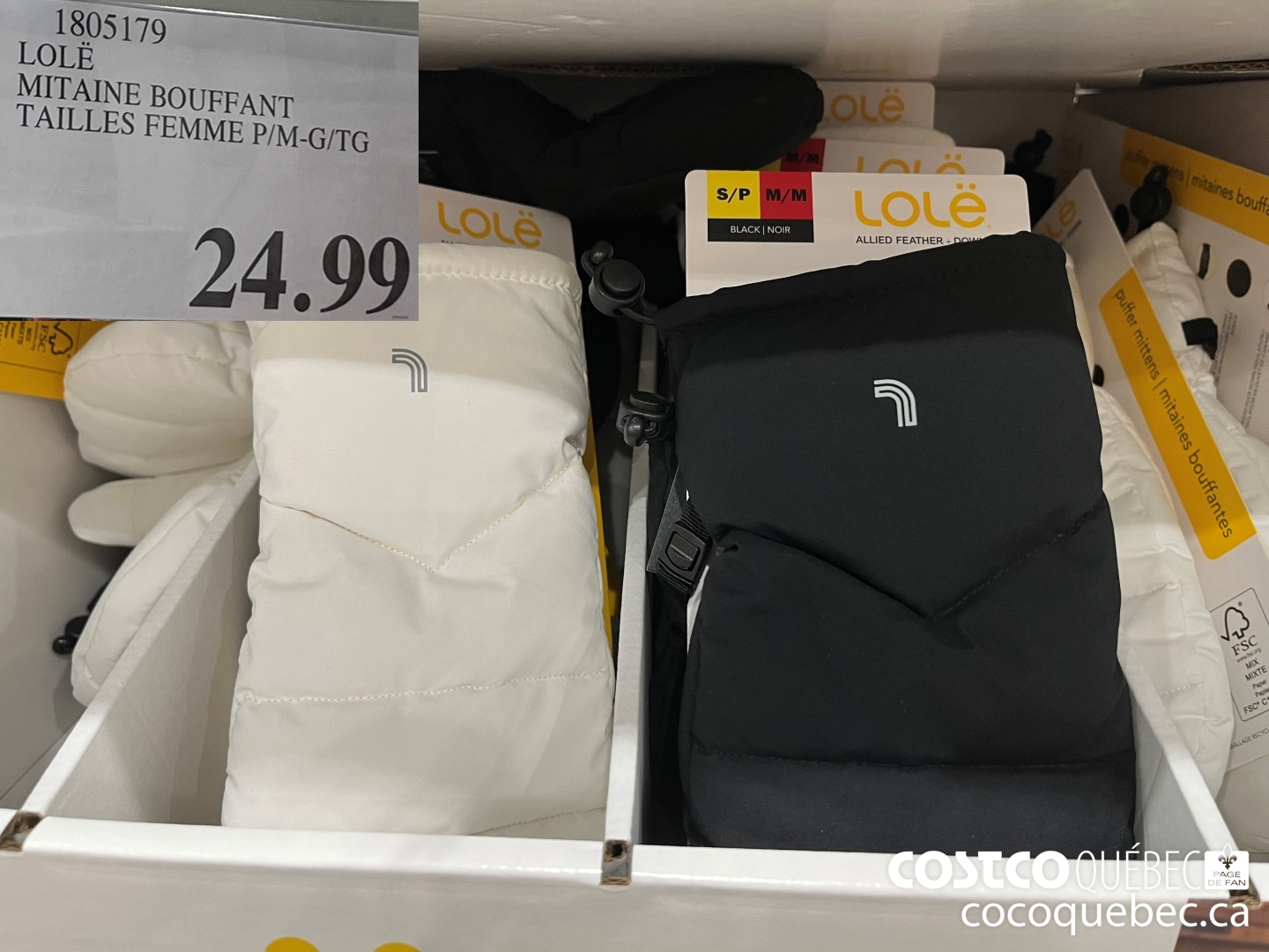 1805179 LOLE MITAINE BOUFFANT TAILLES FEMME P/M-G/TG  $24.99