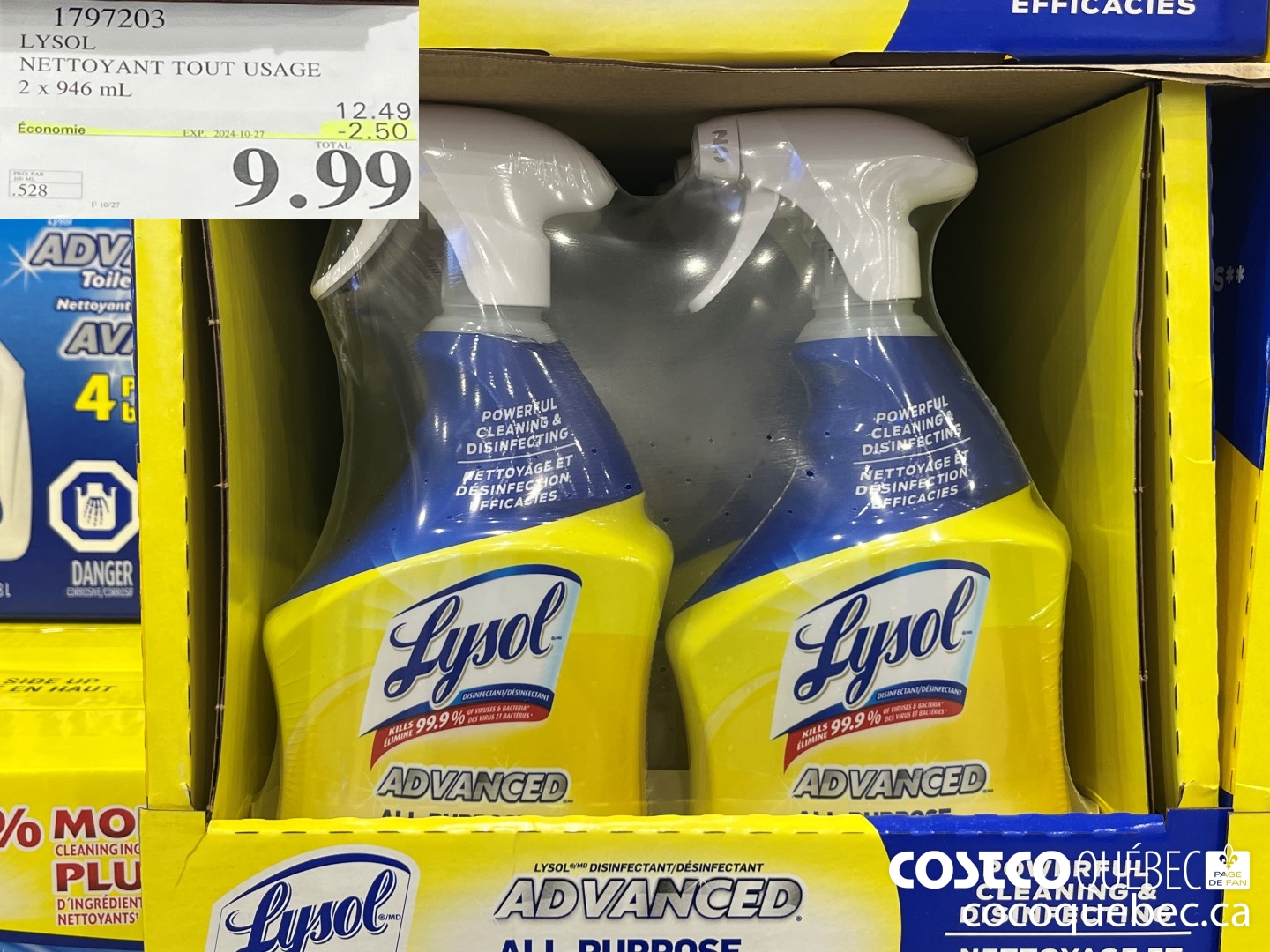 1797203 LYSOL NETTOYANT TOUT USAGE 2 x 946 mL  ($2.50 INSTANT SAVINGS EXPIRES ON 2024-09-29) $9.99