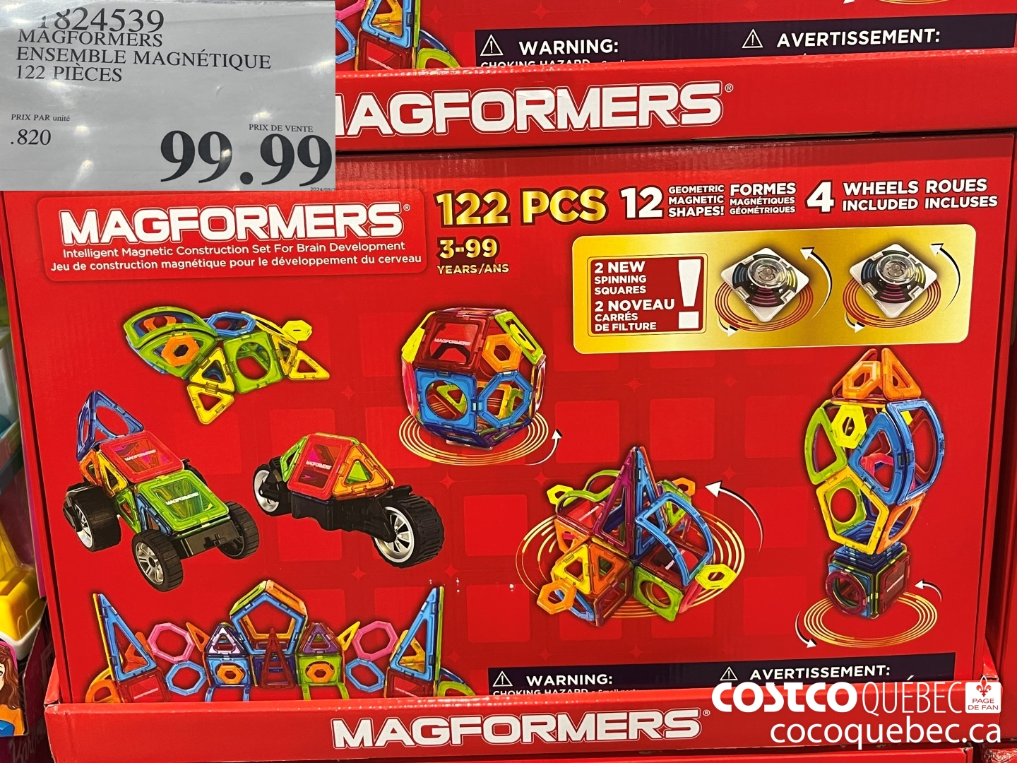 1824539 MAGFORMERS ENSEMBLE MAGNETIQUE 122 PIECES  $99.99