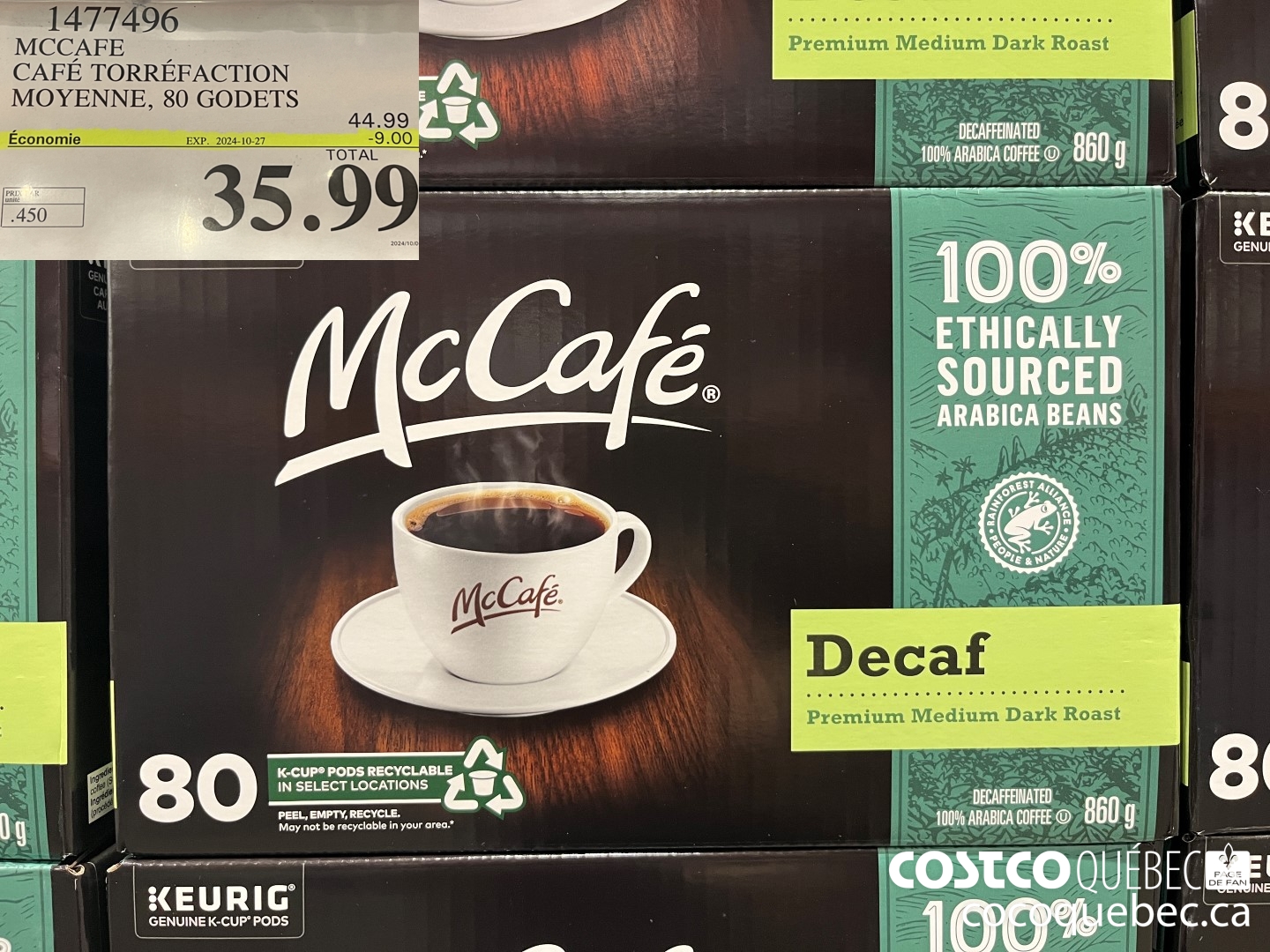 1477496 MCCAFE CAFE TORREFACTION MOYENNE 80 GODETS  ($9.00 INSTANT SAVINGS EXPIRES ON 2024-10-27) $35.99