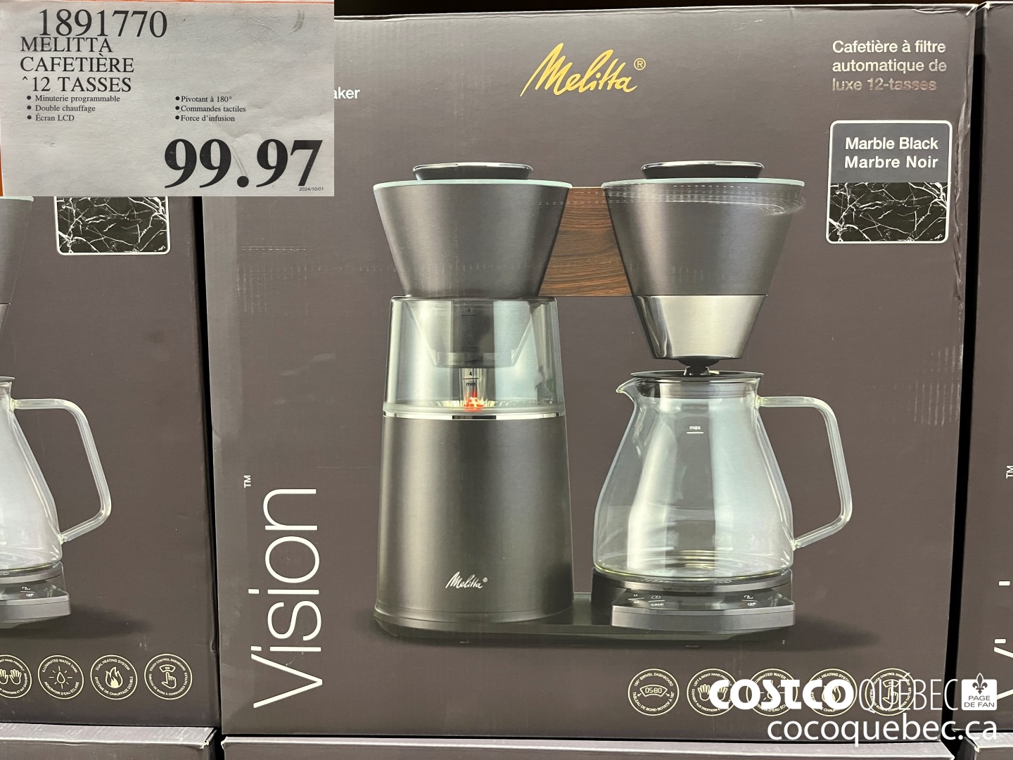 770 MELITTA CAFETIERE 12 TASSES  $99.97