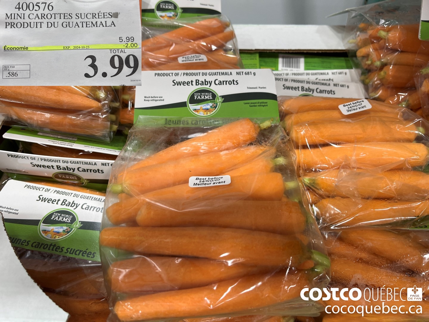 400576 MINI CAROTTES SUCREES PRODUIT DU GUATEMALA ($2.00 INSTANT SAVINGS EXPIRES ON 2024-10-27) $3.99