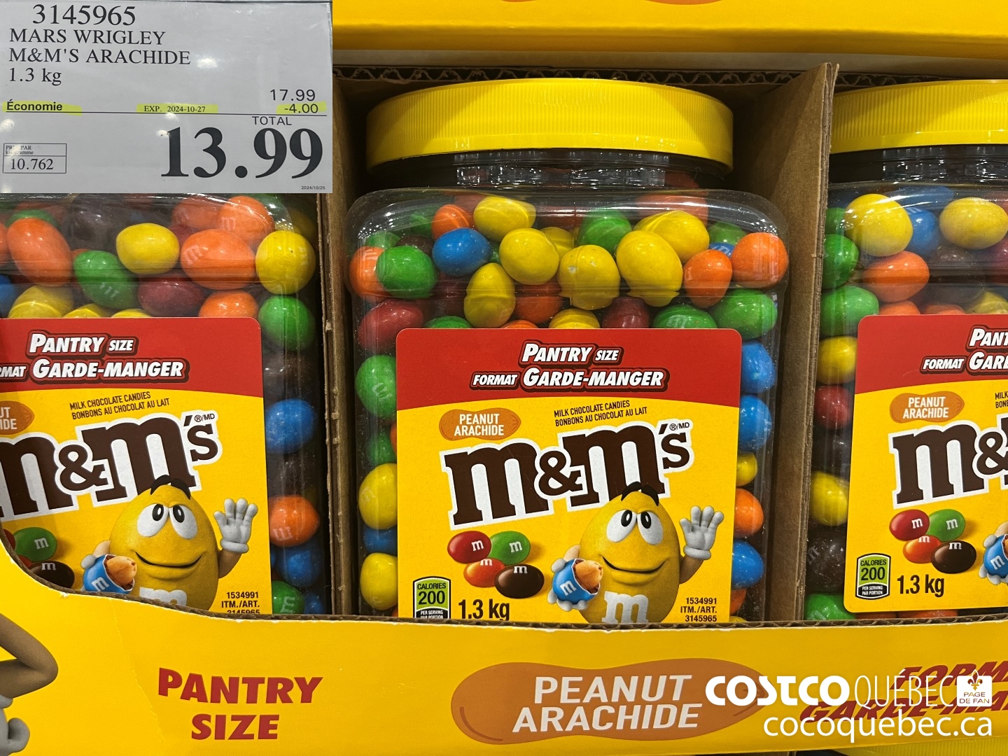3145965 M&M'S ARACHIDES 1.3 KG ($4.00 INSTANT SAVINGS EXPIRES ON 2024-10-27) $13.99