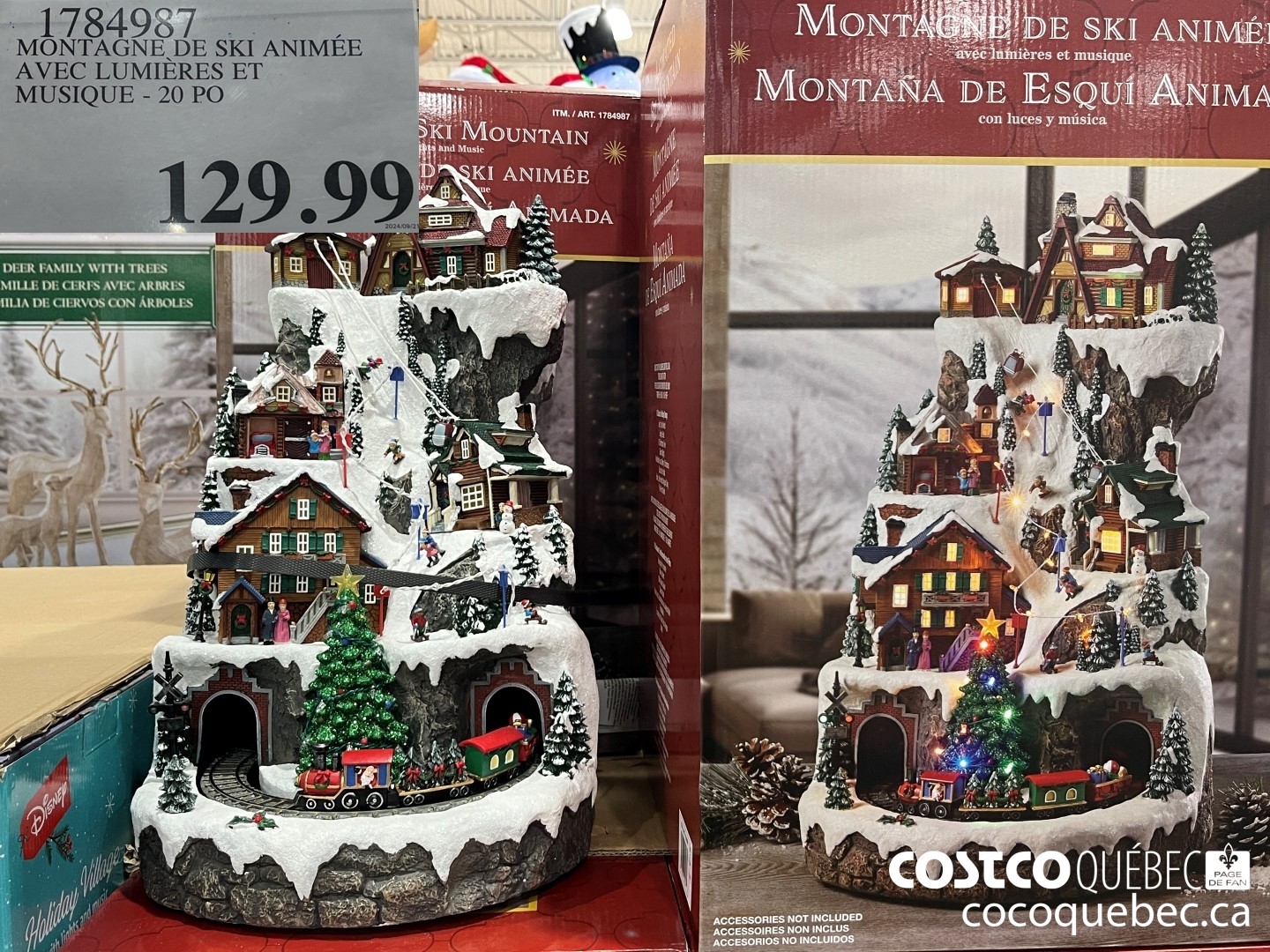 1784987 MONTAGNE DE SKI ANIMEE AVEC LUMIERES ET MUSIQUE - 20 PO  $129.99