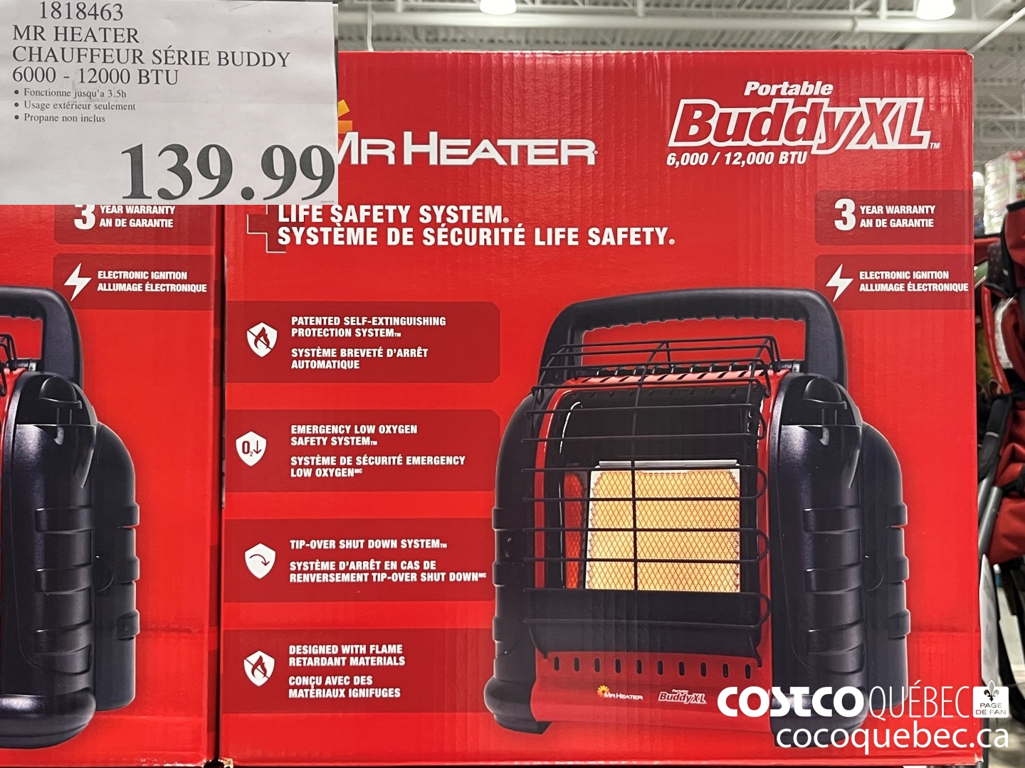 1818463 MR HEATER CHAUFFEUR SERIE BUDDY 6000 - 12000 BTU  $139.99