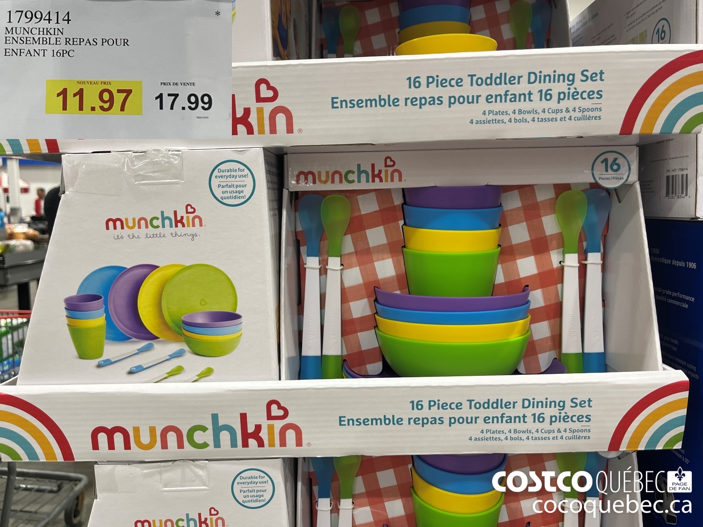 1799414 MUNCHKIN ENSEMBLE REPAS POUR ENFANT 16PC  $11.97