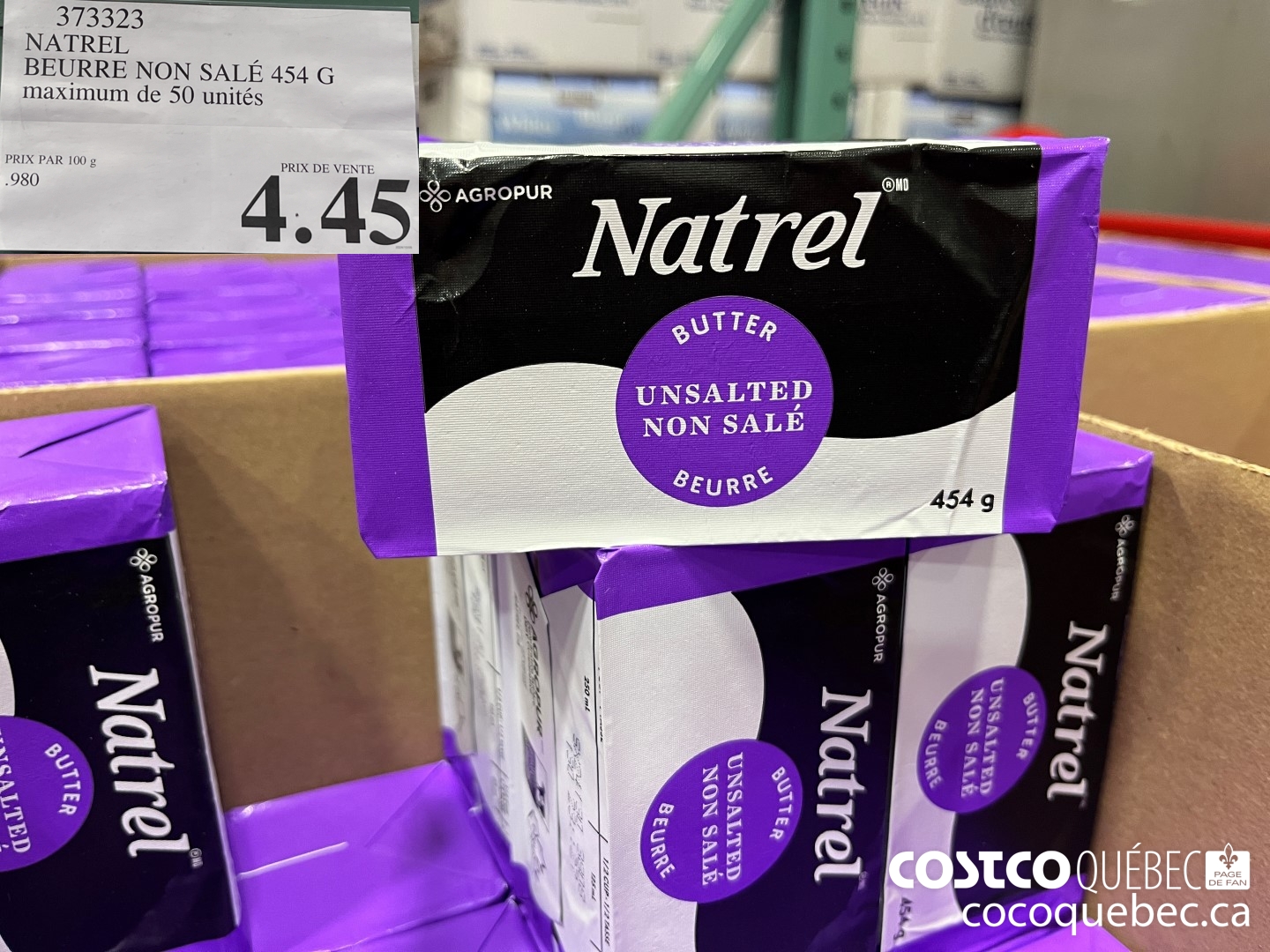 373323 NATREL BEURRE NON-SALE 454 © limite dé 50 unités $4.45