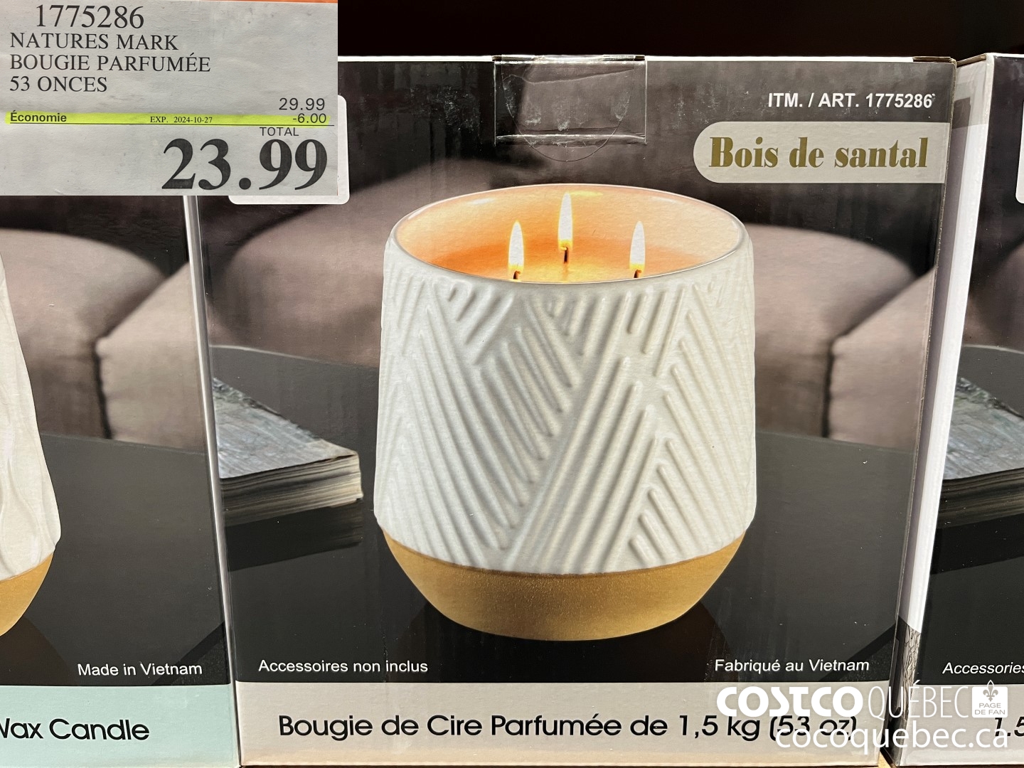 1775286 NATURES MARK BOUGIE PARFUMEE 53 ONCES  ($6.00 INSTANT SAVINGS EXPIRES ON 2024-10-27) $23.99