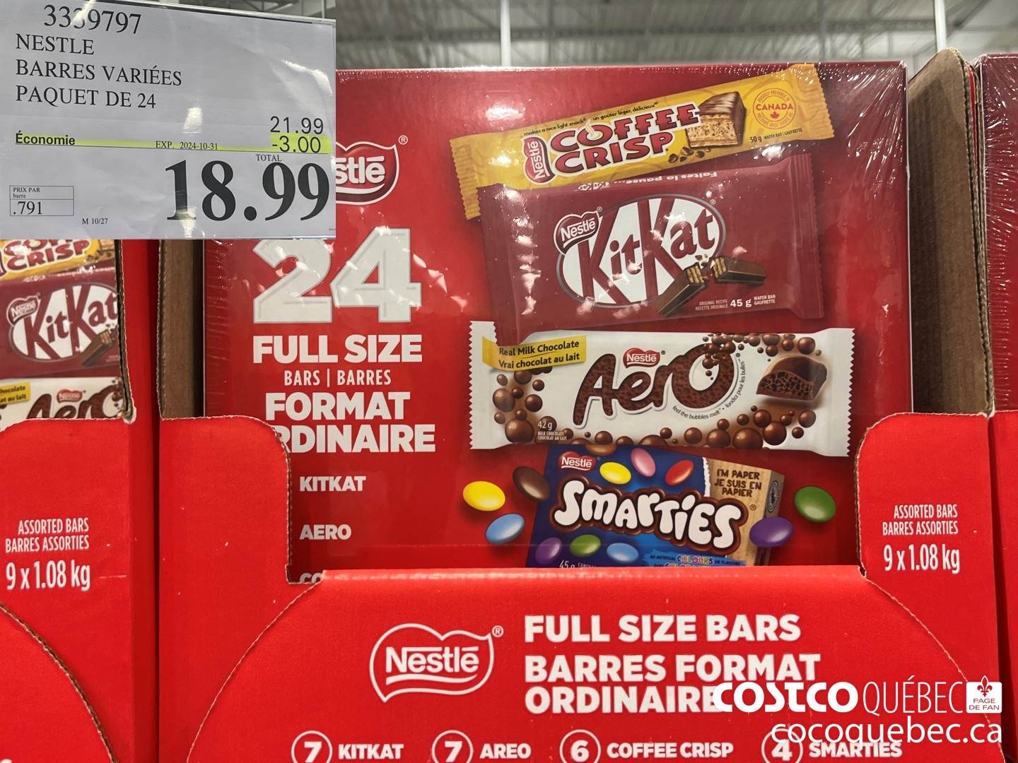 3339797 NESTLE BARRES VARIEES PAQUET DE 24  ($3.00 INSTANT SAVINGS EXPIRES ON 2024-10-27) $18.99