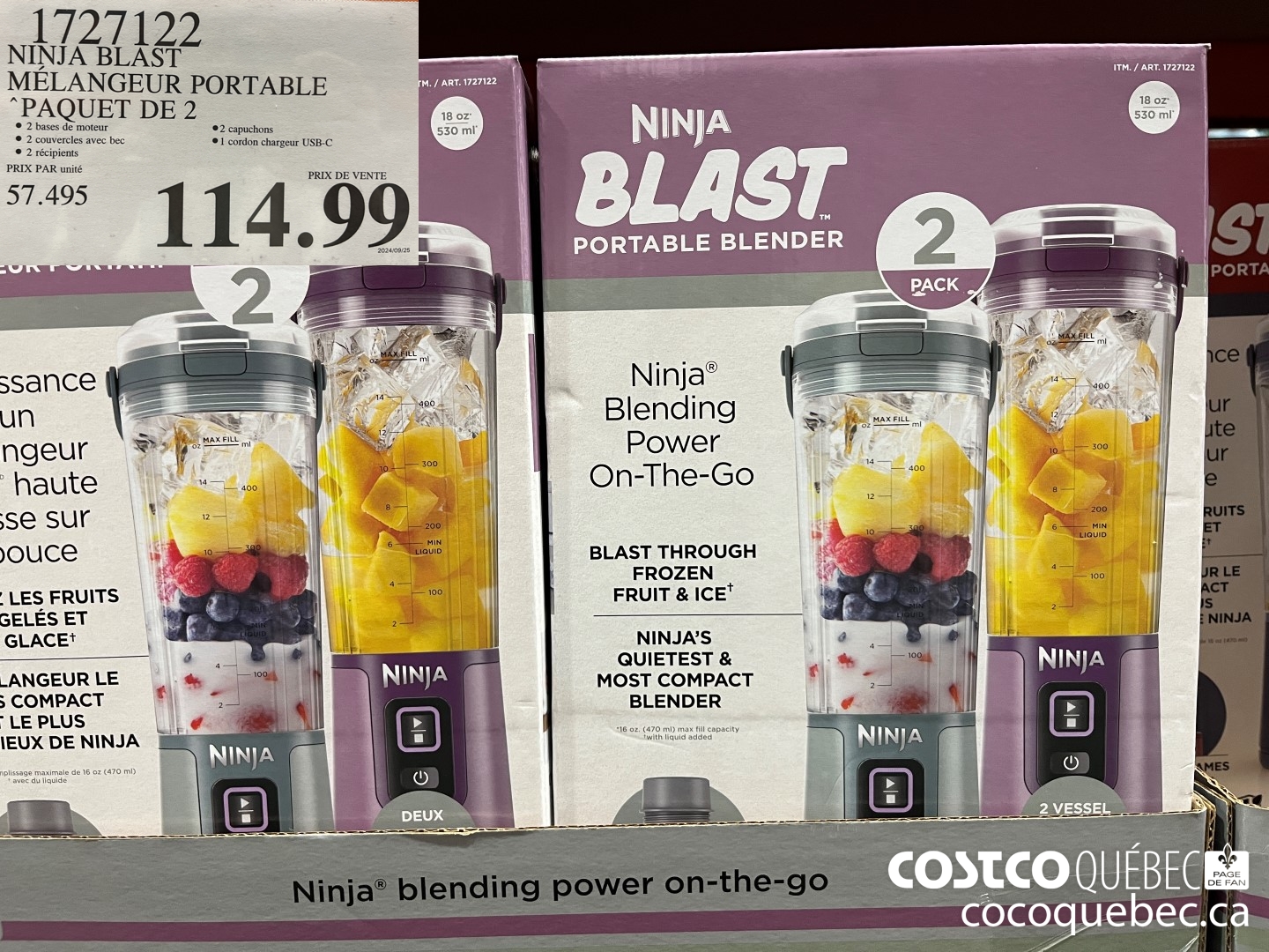 1727122 NINJA BLAST MELANGEUR PORTABLE PAQUET DE 2  $114.99