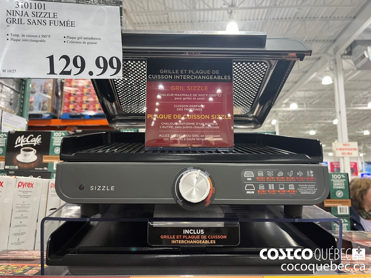 3101101 NINJA SIZZLE GRIL SANS FUMEE  $129.99