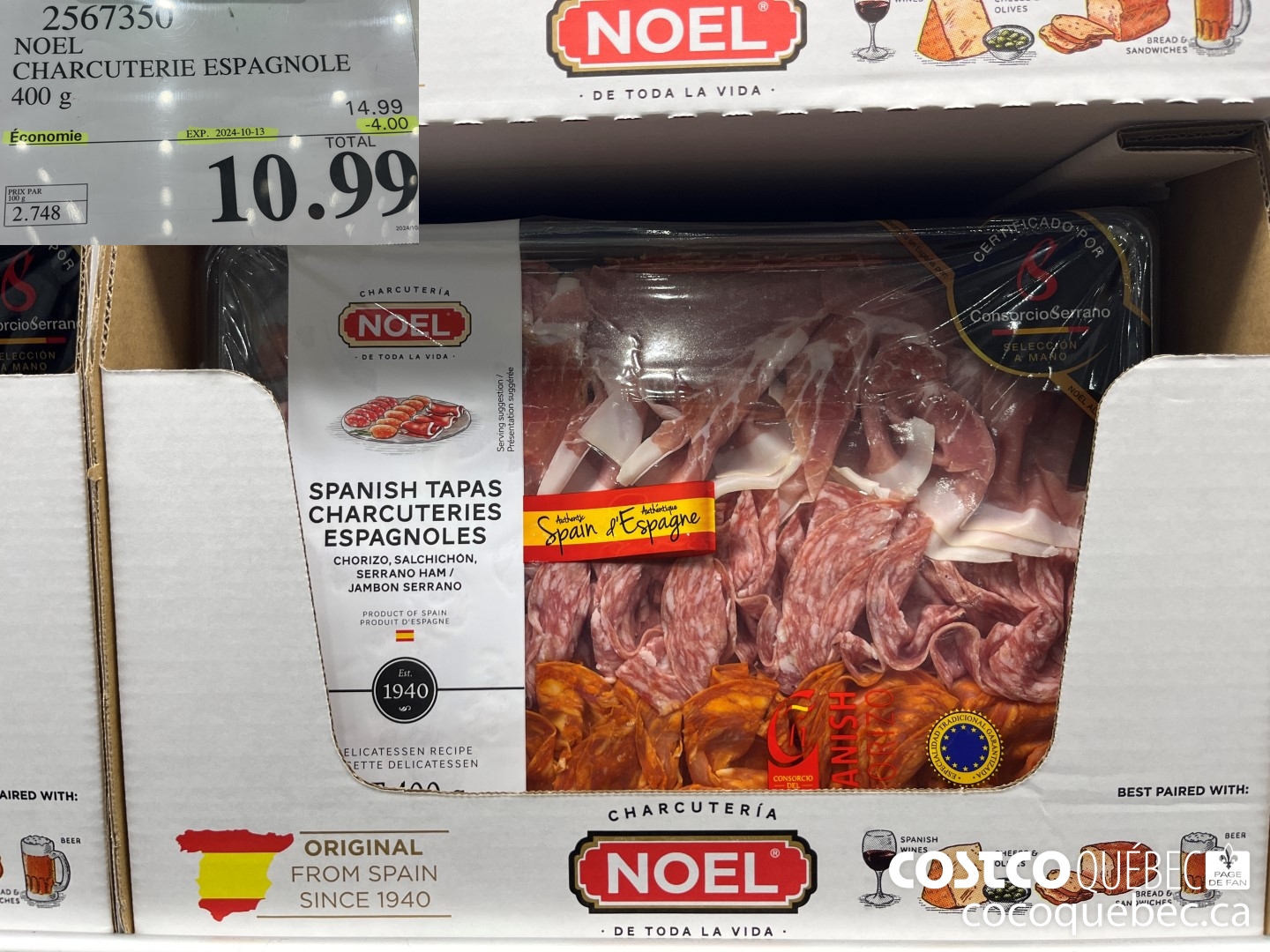 2567350 NOEL CHARCUTERIE ESPAGNOLE 400 g  (EXPIRES ON 2024-10-13) $10.99