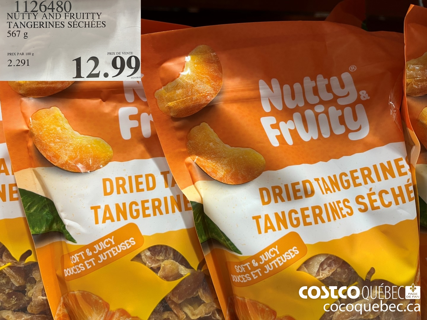 1126480 NUTTY AND FRUITTY TANGERINES SECHEES 567 g  $12.99