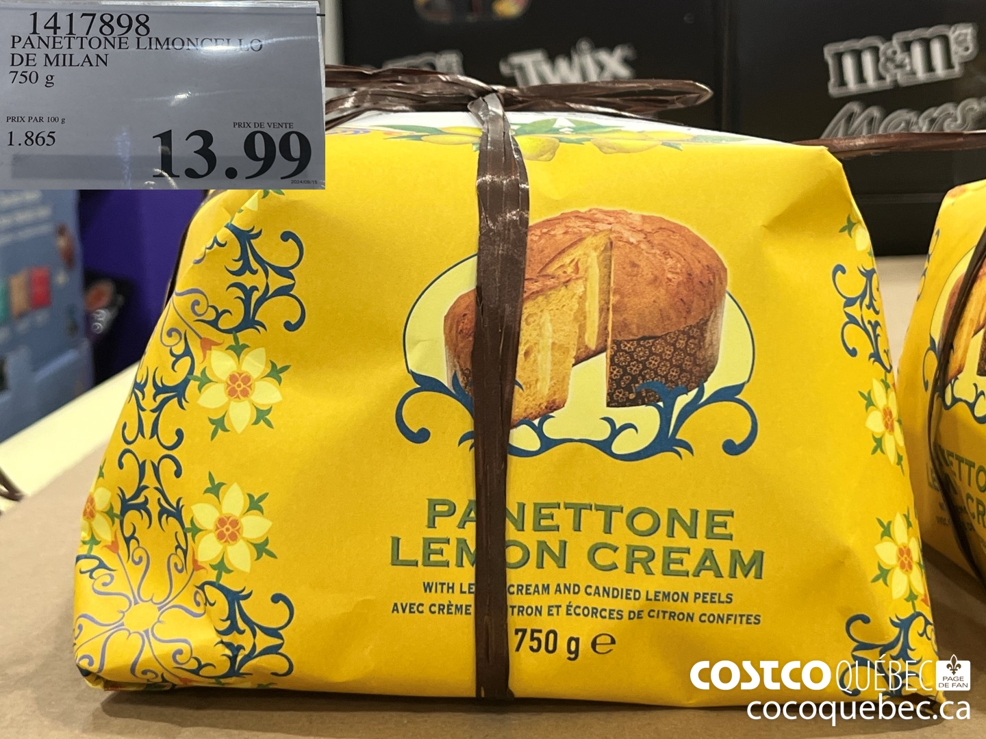 1417898 PANETTONE LIMONCELLO DE MILAN 750 g  $13.99