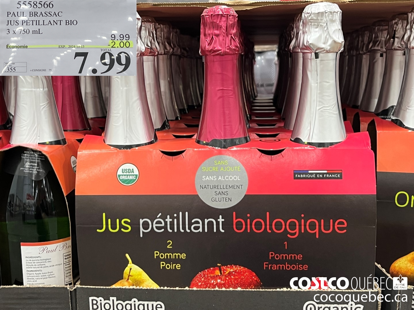 5558566 PAUL BRASSAC JUS PETILLANT BIO ($2.00 INSTANT SAVINGS EXPIRES ON 2024-10-13) $7.99