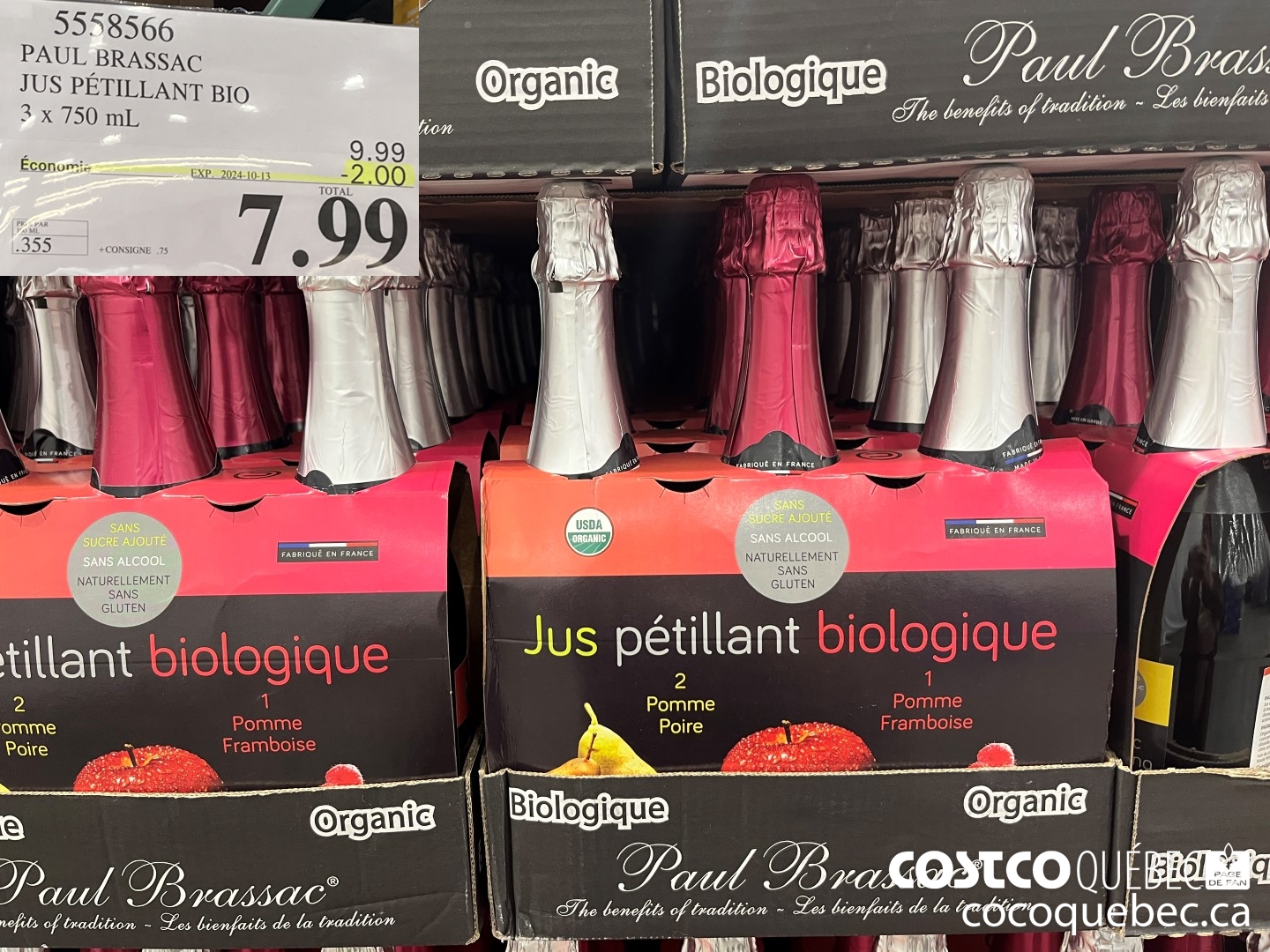 5558566 PAUL BRASSAC JUS PETILLANT BIO ($2.00 INSTANT SAVINGS EXPIRES ON 2024-10-13) $7.99