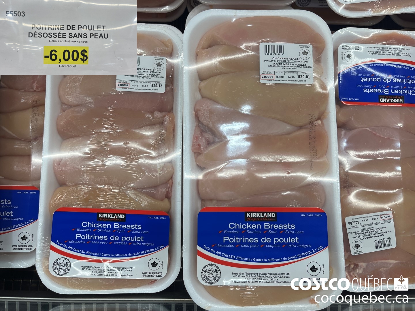 55503 POITRINE DE POULET DESOSSEE SANS PEAU  ($6.00 INSTANT SAVINGS)