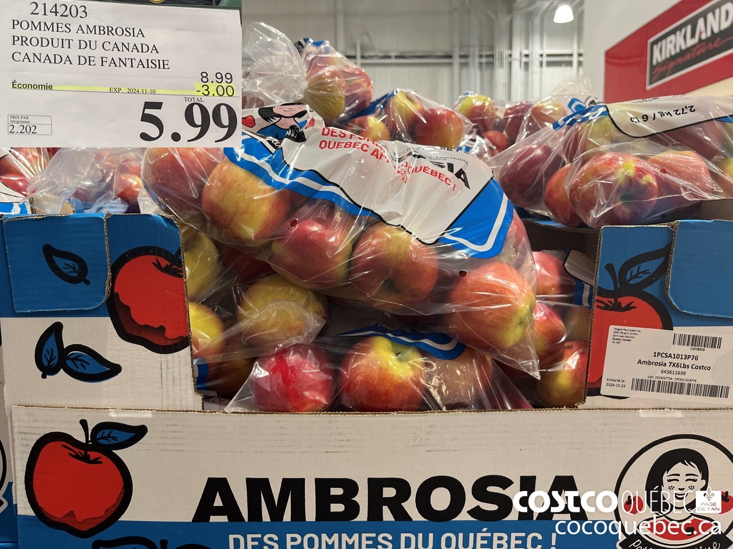 214203 POMMES AMBROSIA PRODUIT DU CANADA CANADA DE FANTAISIE ($3.00 INSTANT SAVINGS EXPIRES ON 2024-11-10) $5.99