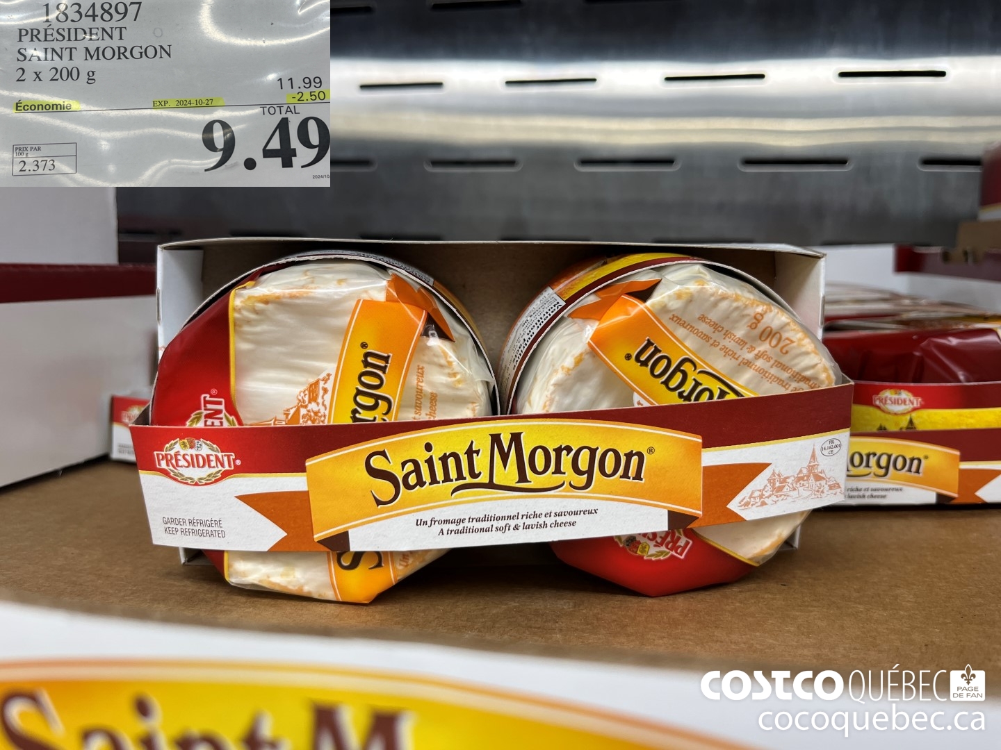 1834897 PRESIDENT SAINT MORGON 2 x 200 g 2.50 OFF (EXPIRES ON 2024-10-27) $9.49