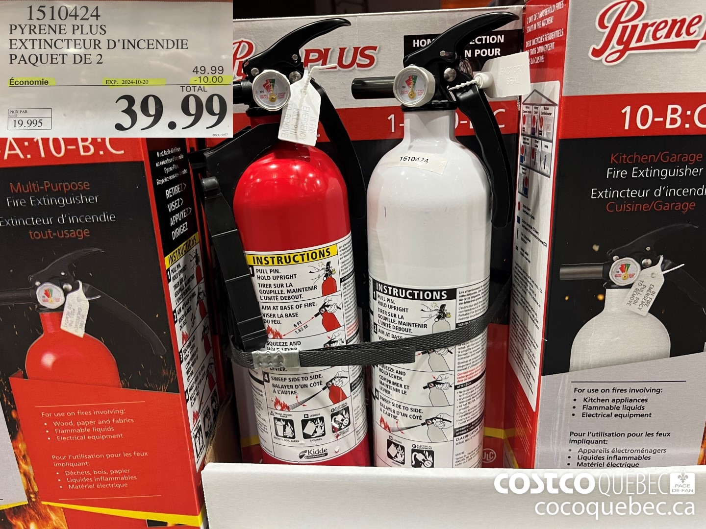 1510424 PYRENE PLUS EXTINCTEUR D'INCENDIE PAQUET DE 2 ($10.00 INSTANT SAVINGS EXPIRES ON 2024-10-20) $39.99