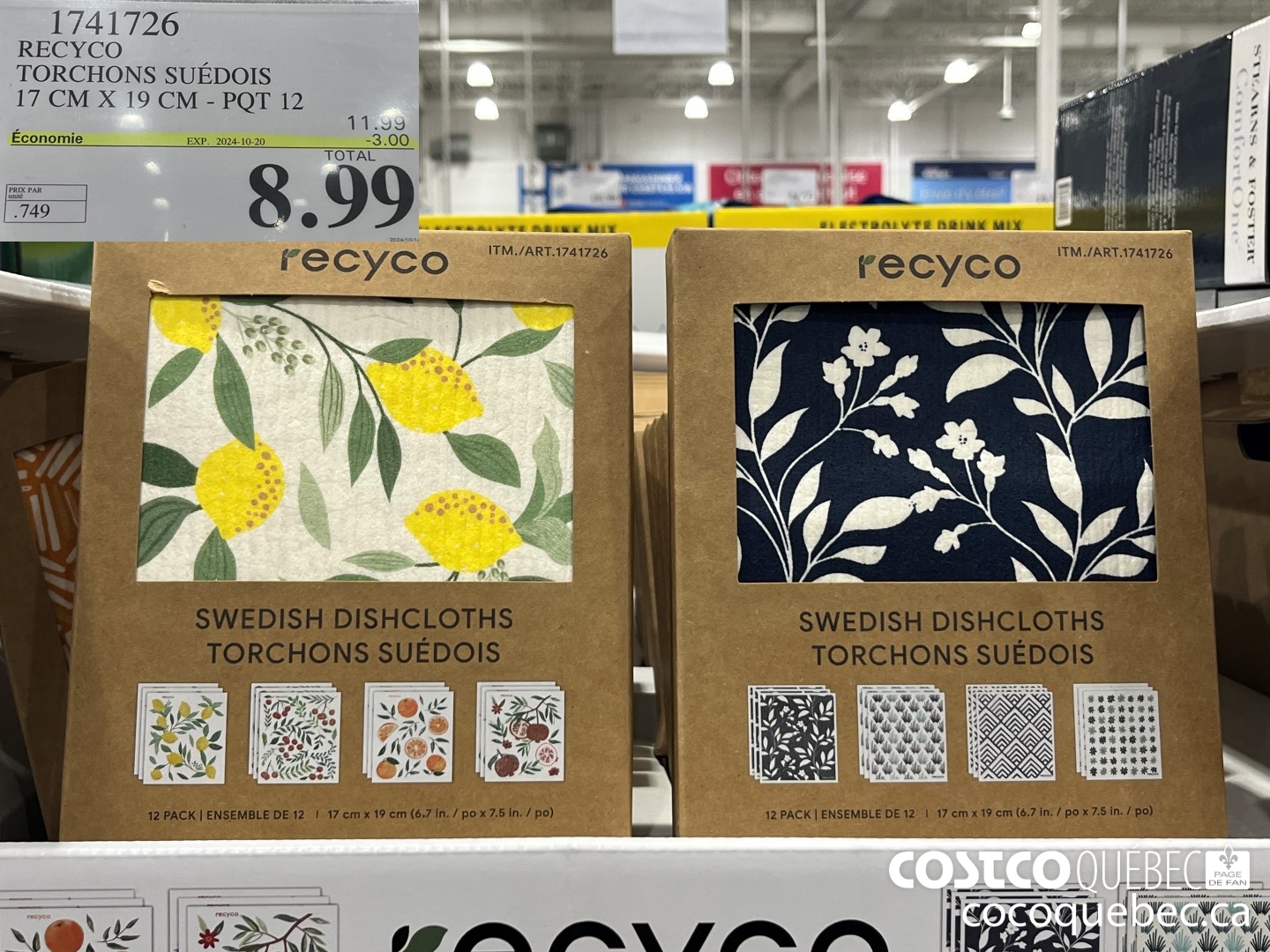 1741726 RECYCO TORCHONS SUEDOIS 17 CM X 19 CM  ($3.00 INSTANT SAVINGS EXPIRES ON 2024-10-20) $8.99