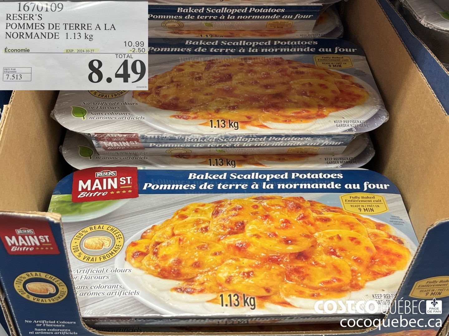 1670109 RESER'S POMMES DE TERRE A LA NORMANDE 1.13 kg  ($2.50 INSTANT SAVINGS EXPIRES ON 2024-10-27) $8.49