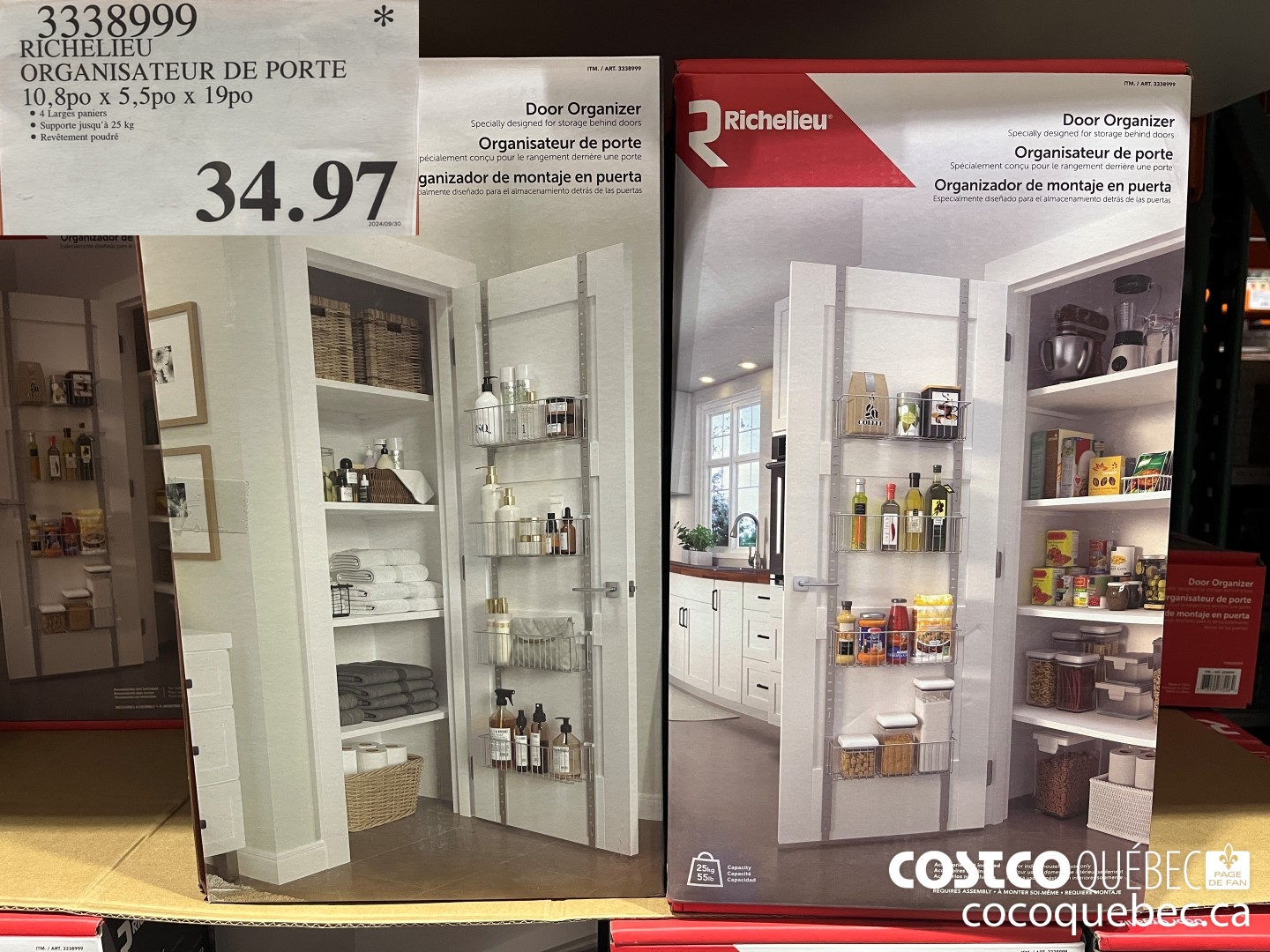 3338999 RICHELIEU ORGANISATEUR DE PORTE 10,8po x 5,5po x 19po  $34.97