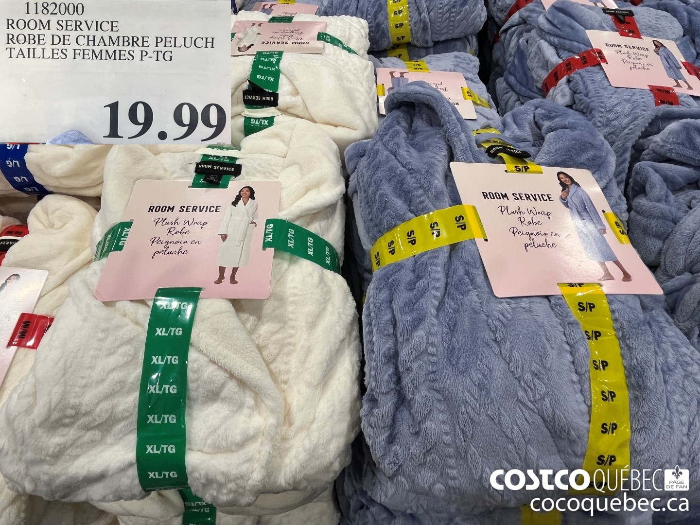 1182000 ROOM SERVICE ROBE DE CHAMBRE PELUCH TAILLES FEMMES P-TG  $19.99