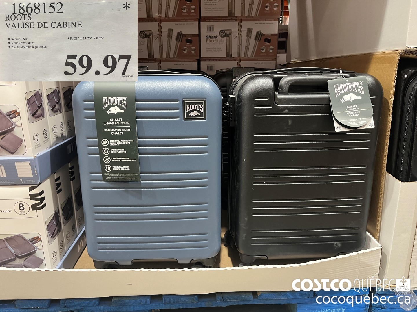 1868152 ROOTS VALISE DE CABINE  $59.97