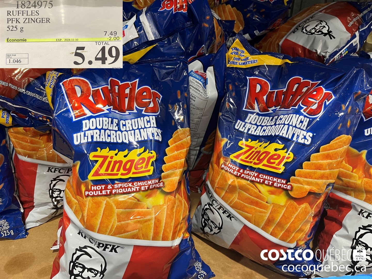 1824975 RUFFLES PFK ZINGER  ($2.00 INSTANT SAVINGS EXPIRES ON 2024-11-10) $5.49