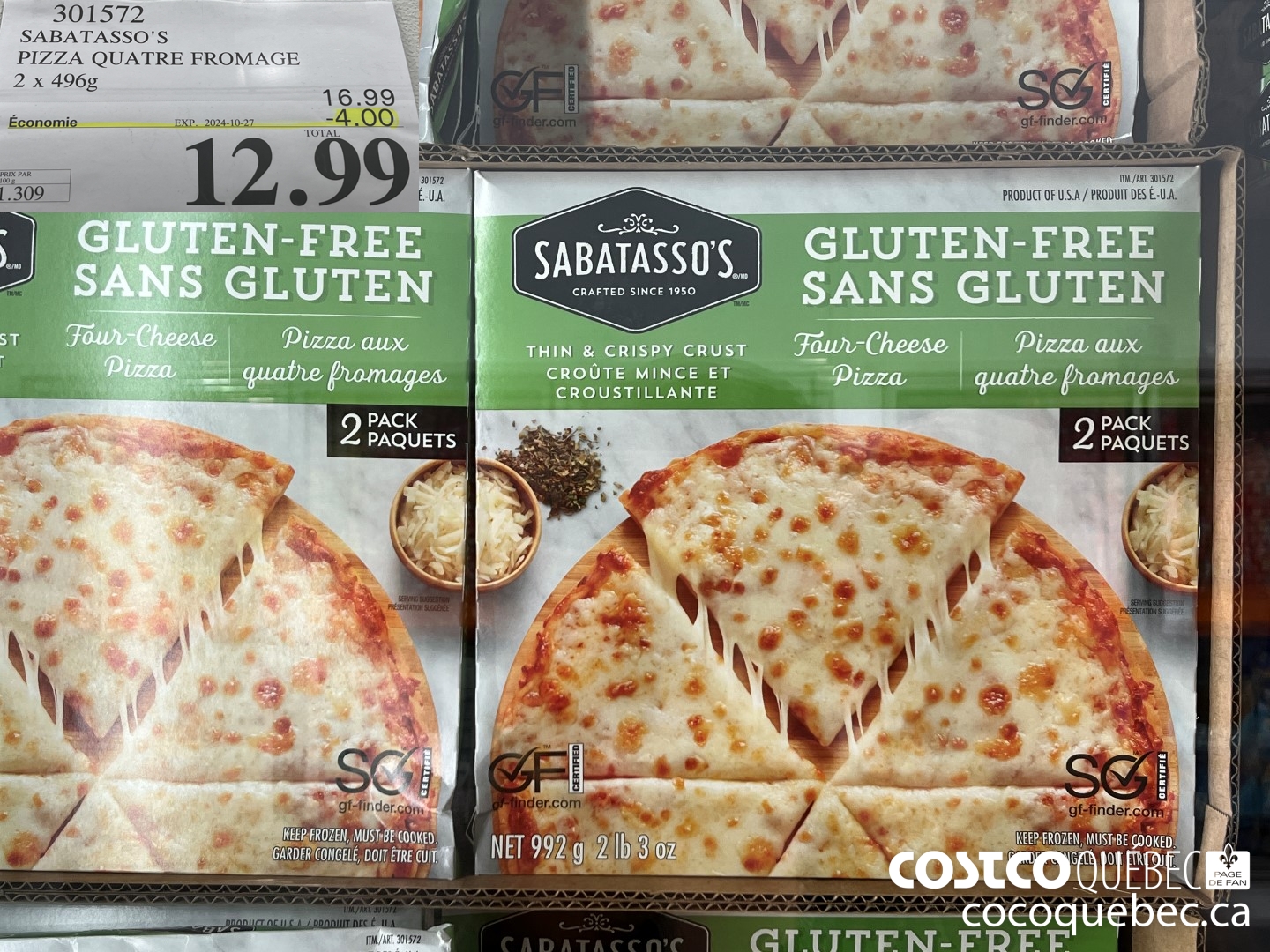 301572 SABATASSO'S PIZZA QUATRE FROMAGE  ($4.00 INSTANT SAVINGS EXPIRES ON 2024-10-27) $12.99