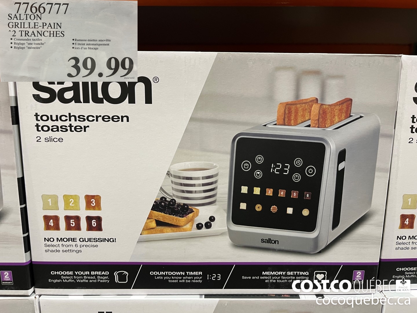 77066777 SALTON GRILLE-PAIN 2 TRANCHES  $39.99