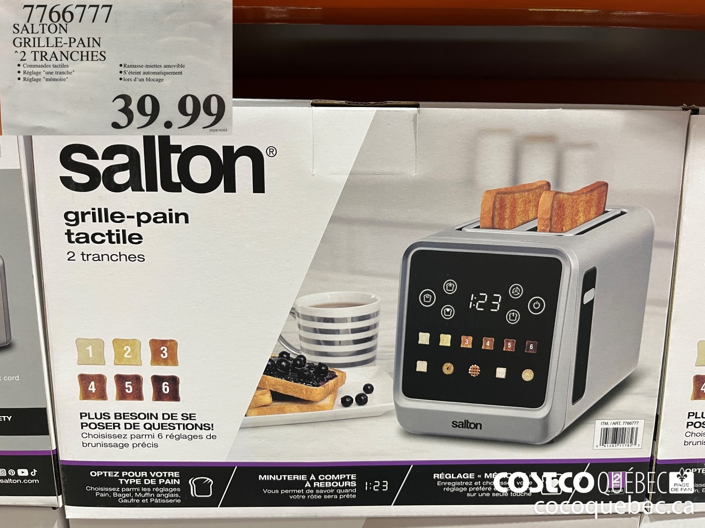 1106777 SALTON GRILLE-PAIN 2 TRANCHES  $39.99