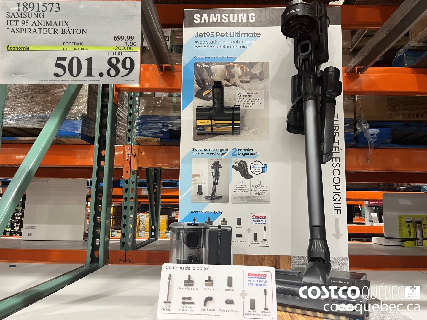 1891573 SAMSUNG JET 95 ANIMAUX ASPIRATEUR-BATON  ($200.00 INSTANT SAVINGS EXPIRES ON 2024-10-27) $501.89