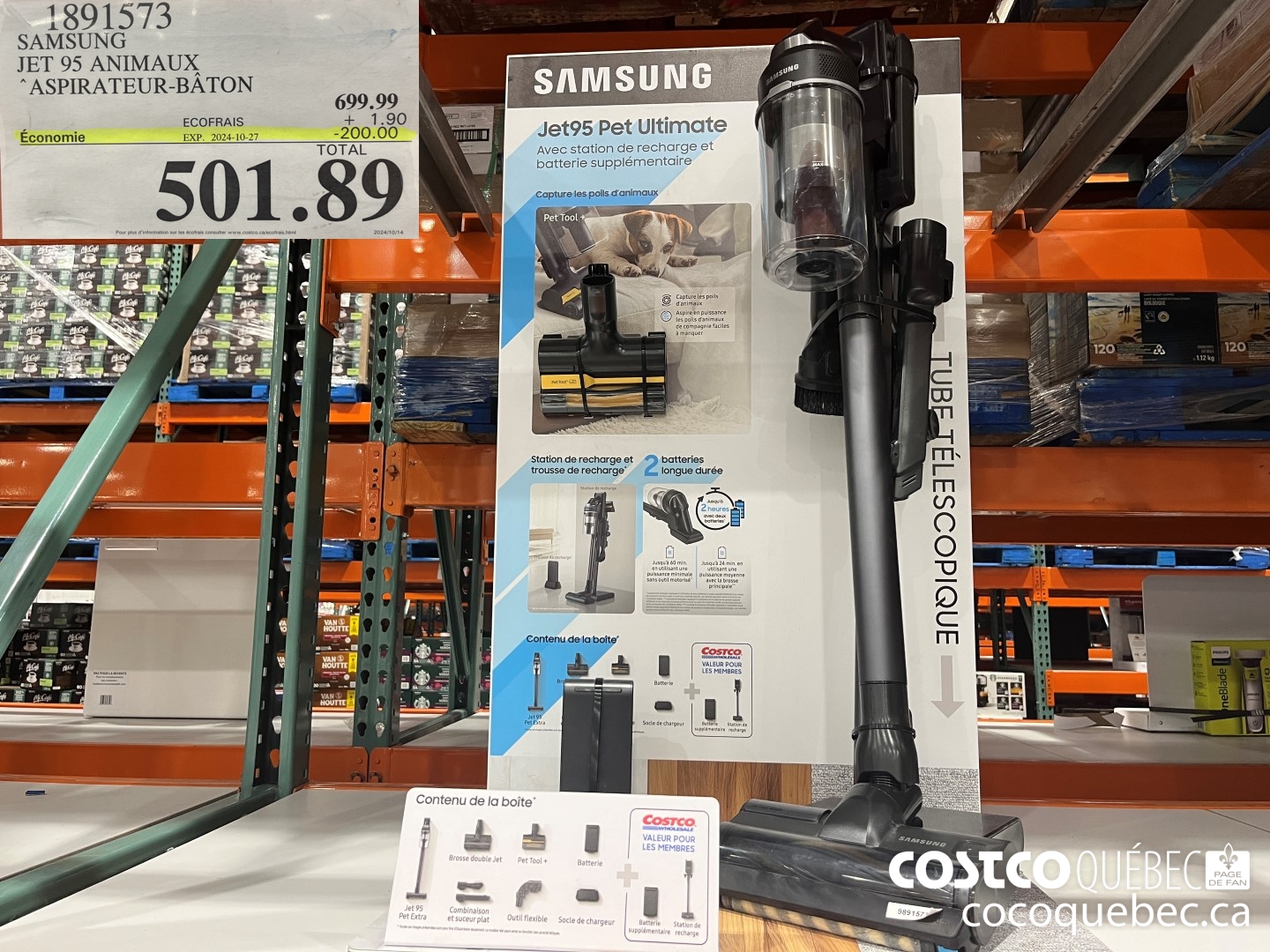 1891573 SAMSUNG JET 95 ANIMAUX ASPIRATEUR-BATON  ($200.00 INSTANT SAVINGS EXPIRES ON 2024-10-27) $501.89