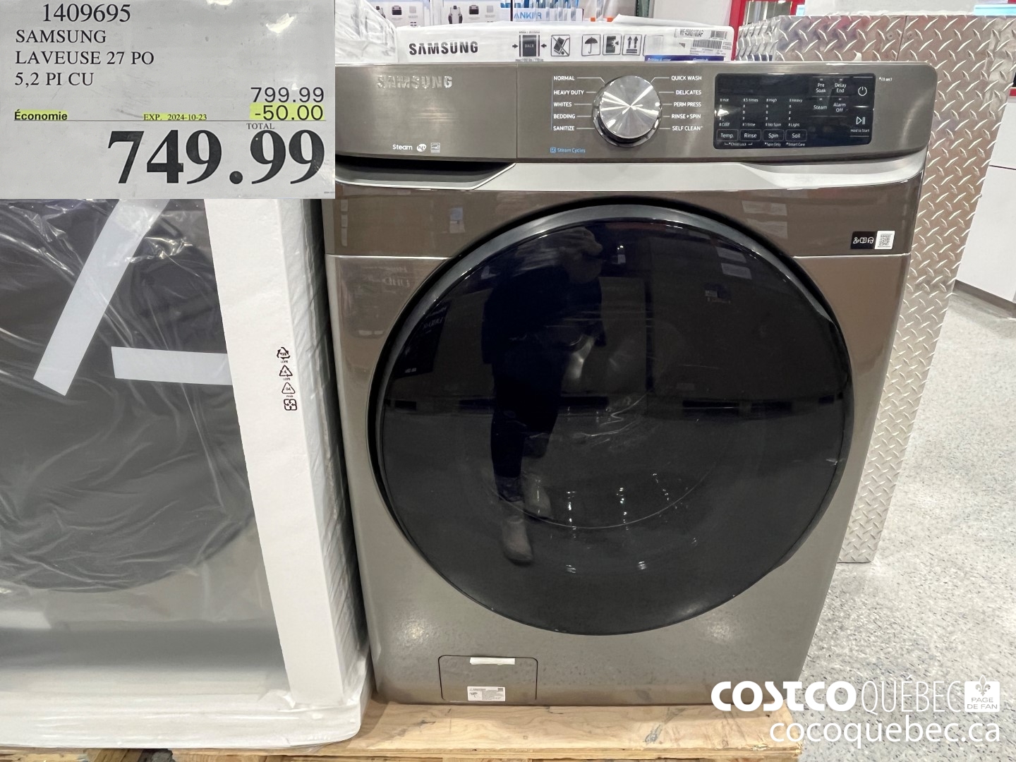 1409695 SAMSUNG LAVEUSE 27 PO 5.2 PI CU  ($50.00 INSTANT SAVINGS EXPIRES ON 2024-10-23) $749.99