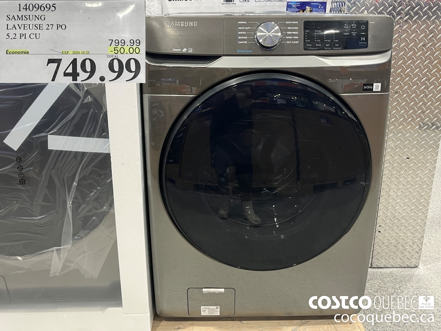 1409695 SAMSUNG LAVEUSE 27 PO 5.2 PI CU  ($50.00 INSTANT SAVINGS EXPIRES ON 2024-10-23) $749.99