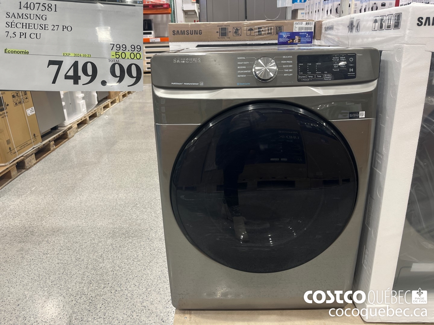 1407581 SAMSUNG SECHEUSE 27 po 7.5 PI CU  ($50.00 INSTANT SAVINGS EXPIRES ON 2024-10-23) $749.99