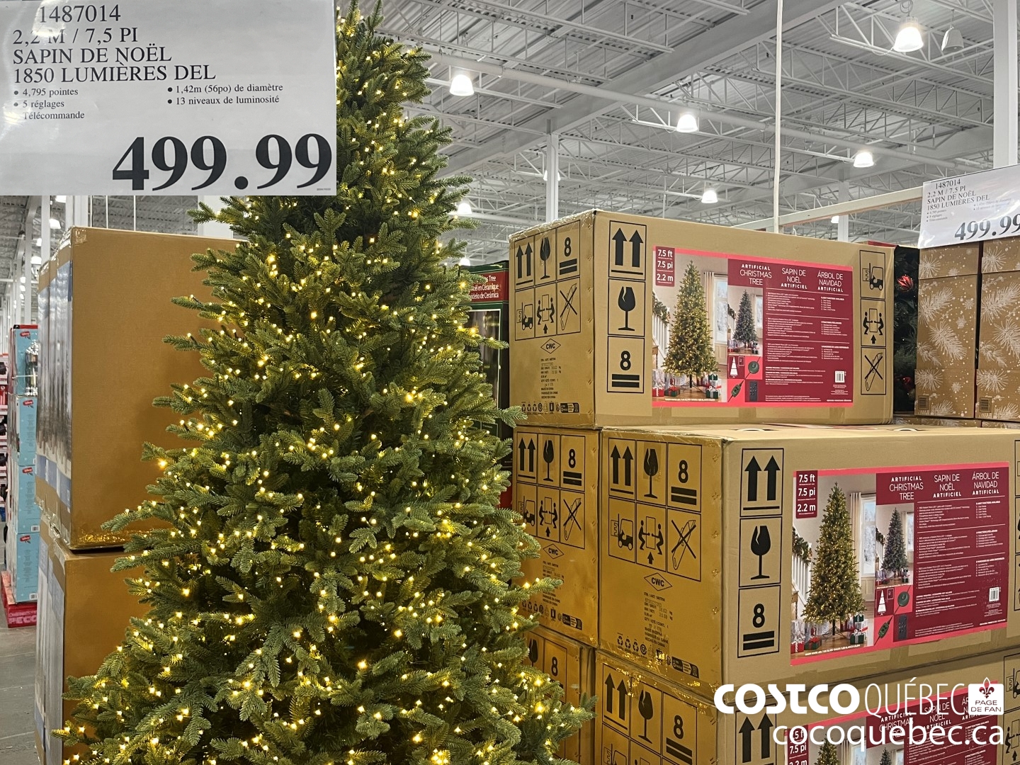 1487014 SAPIN DE NOEL 1850 LUMIERES DEL  $499.99