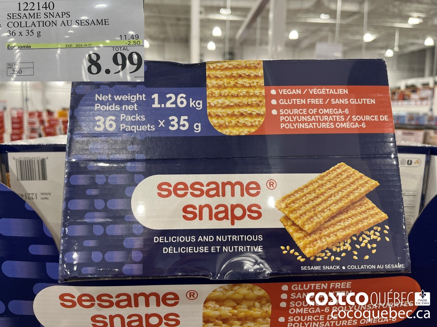 122140 SESAME SNAPS COLLATION AU SESAME  ($2.50 INSTANT SAVINGS EXPIRES ON 2024-10-27) $9.99