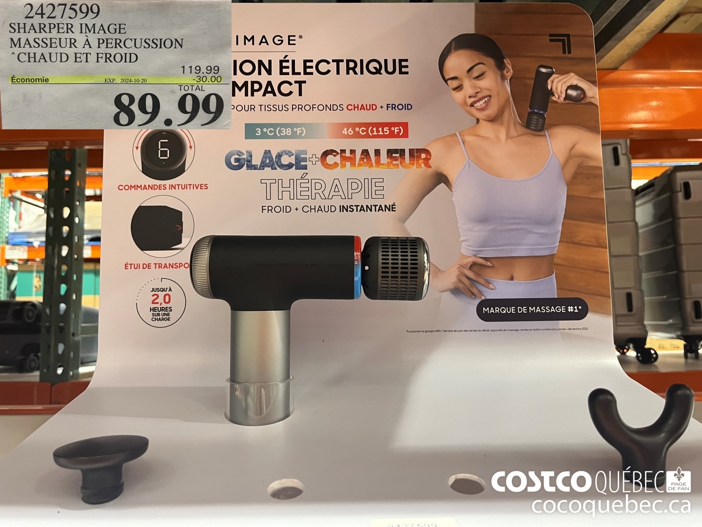 2427599 SHARPER IMAGE MASSEUR A PERCUSSION CHAUD ET FROID  ($30.00 INSTANT SAVINGS EXPIRES ON 2024-10-20) $89.99