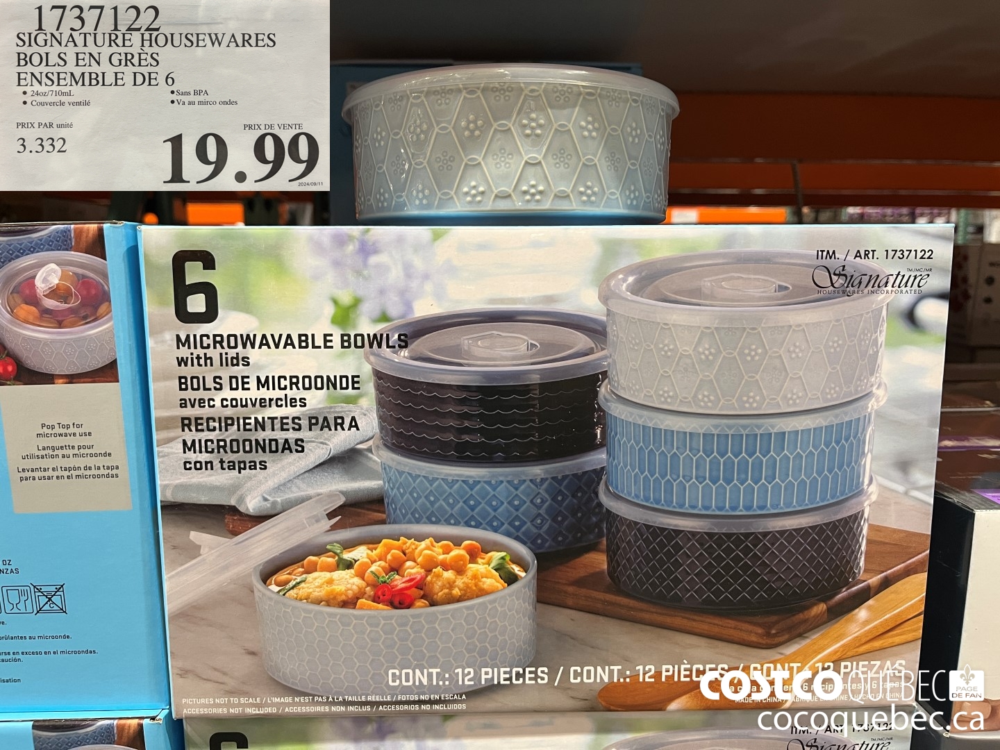 1737122 SIGNATURE HOUSEWARES BOLS EN GRES  $19.99