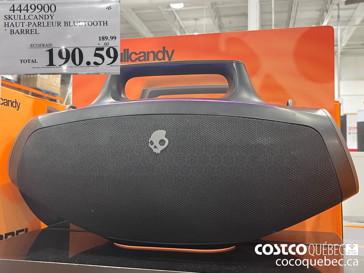 4449900 SKULLCANDY HAUT-PARLEUR BLUETOOTH ~ BARREL  $190.59