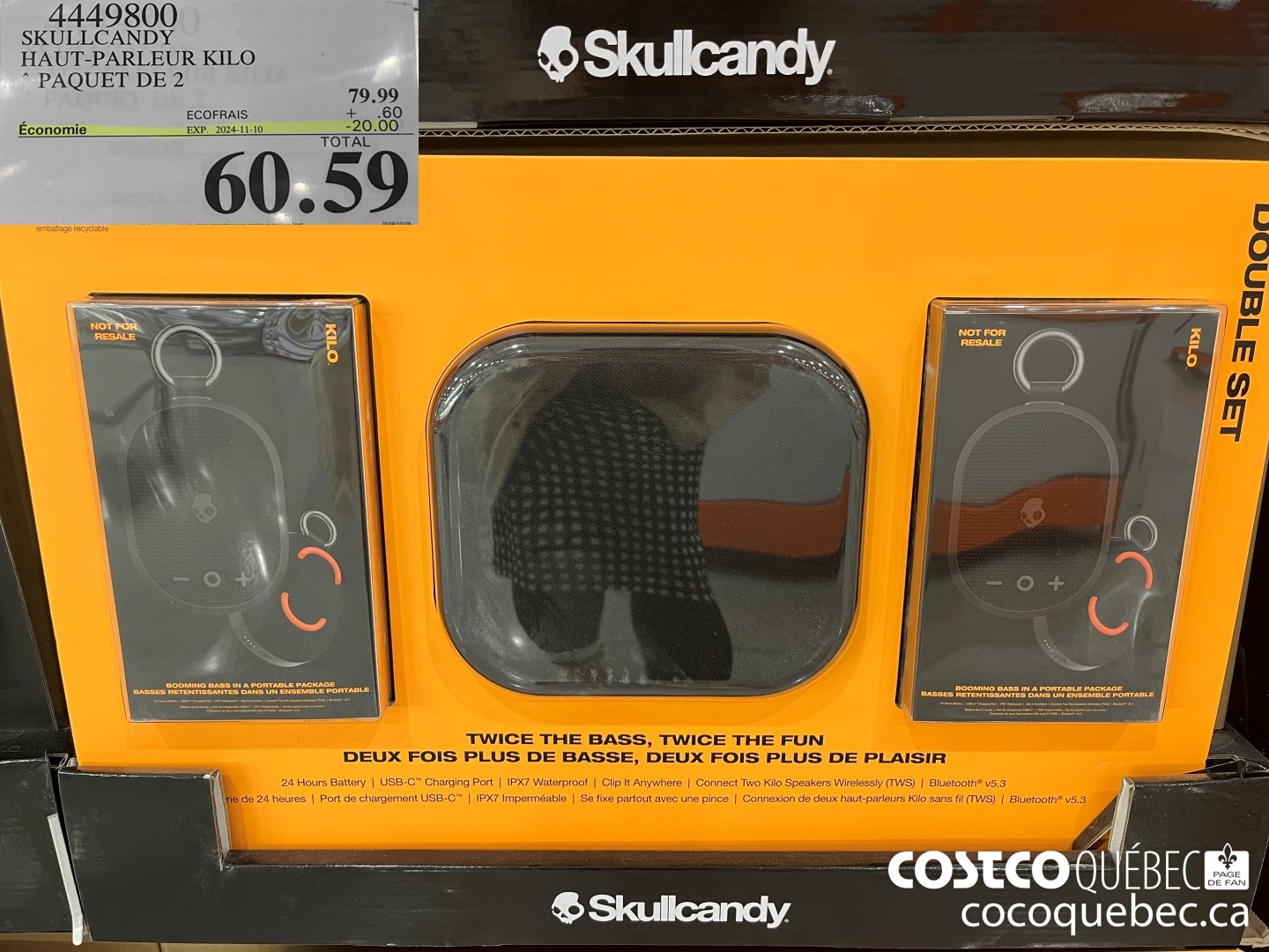 4449800 SKULLCANDY HAUT-PARLEUR KILO PAQUET DE 2  ($20.00 INSTANT SAVINGS EXPIRES ON 2024-11-10) $60.59