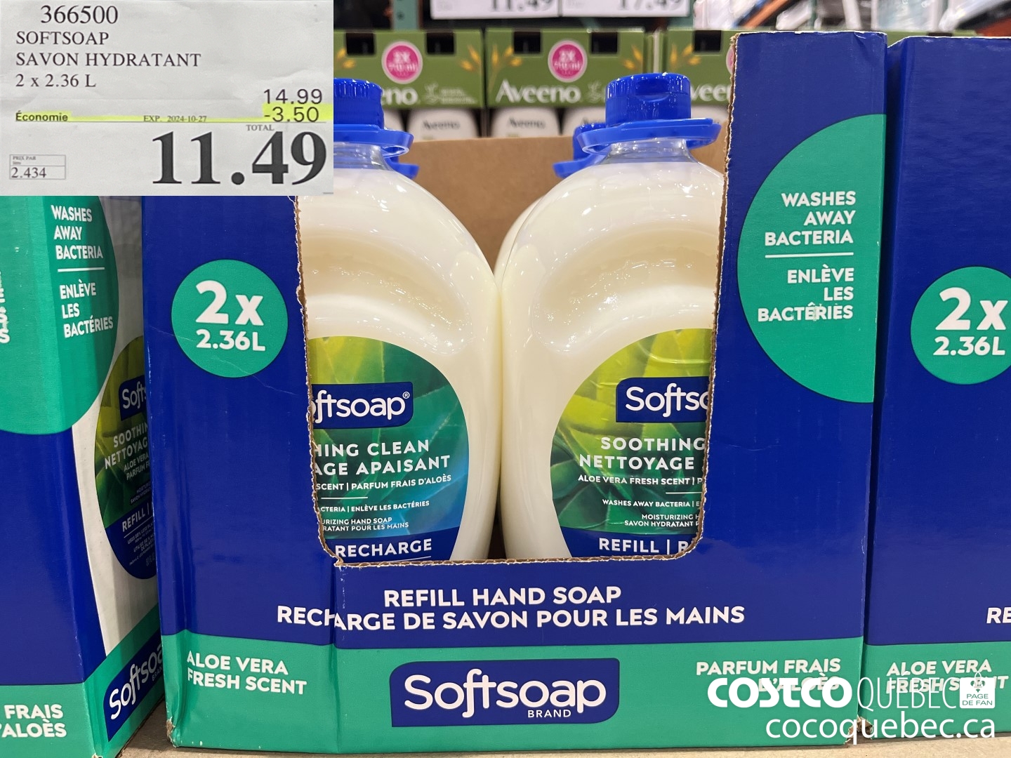 366500 SOFTSOAP SAVON HYDRATANT  ($3.50 INSTANT SAVINGS EXPIRES ON 2024-10-27) $11.49
