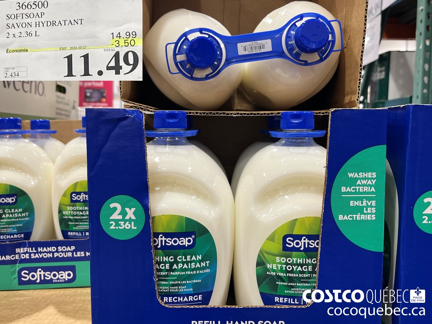 366500 SOFTSOAP SAVON HYDRATANT  ($3.50 INSTANT SAVINGS EXPIRES ON 2024-10-27) $11.49