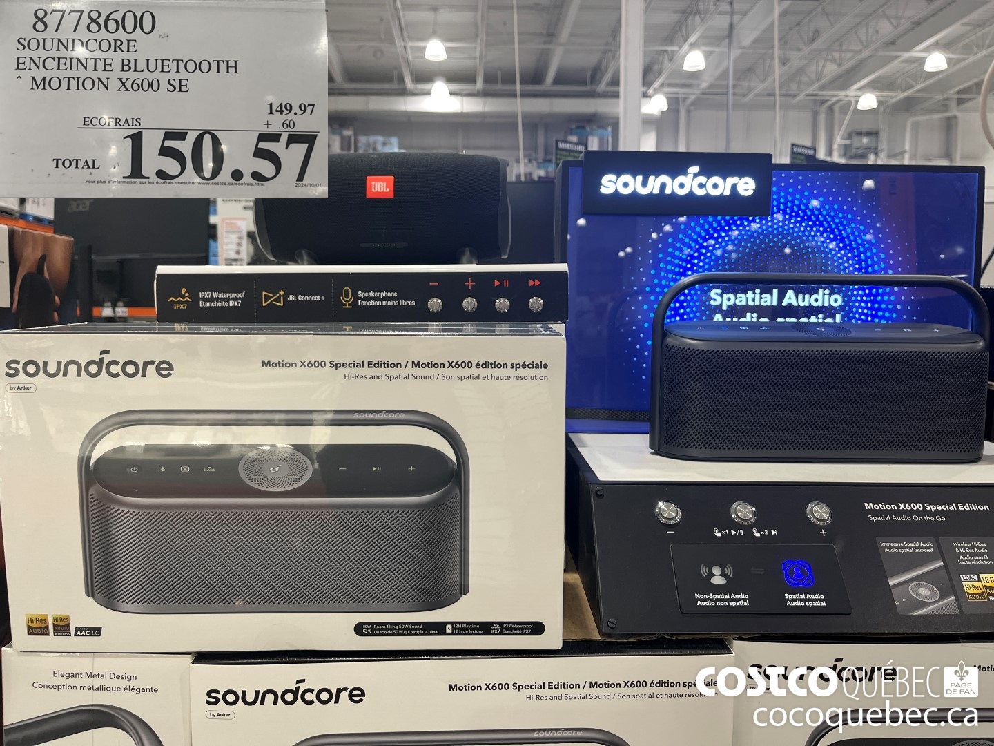 8778600 SOUNDCORE ENCEINTE BLUETOOTH MOTION X600 SE  $150.57