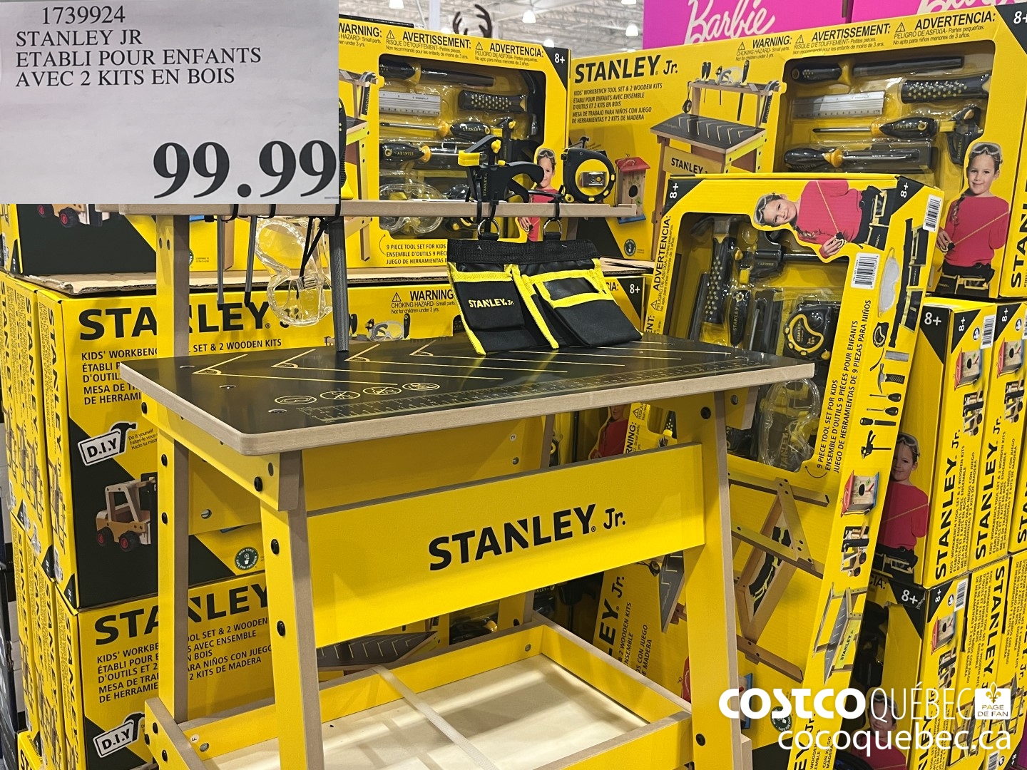 1739924 STANLEY JR ETABLI POUR ENFANTS AVEC 2 KITS EN BOIS  $99.99