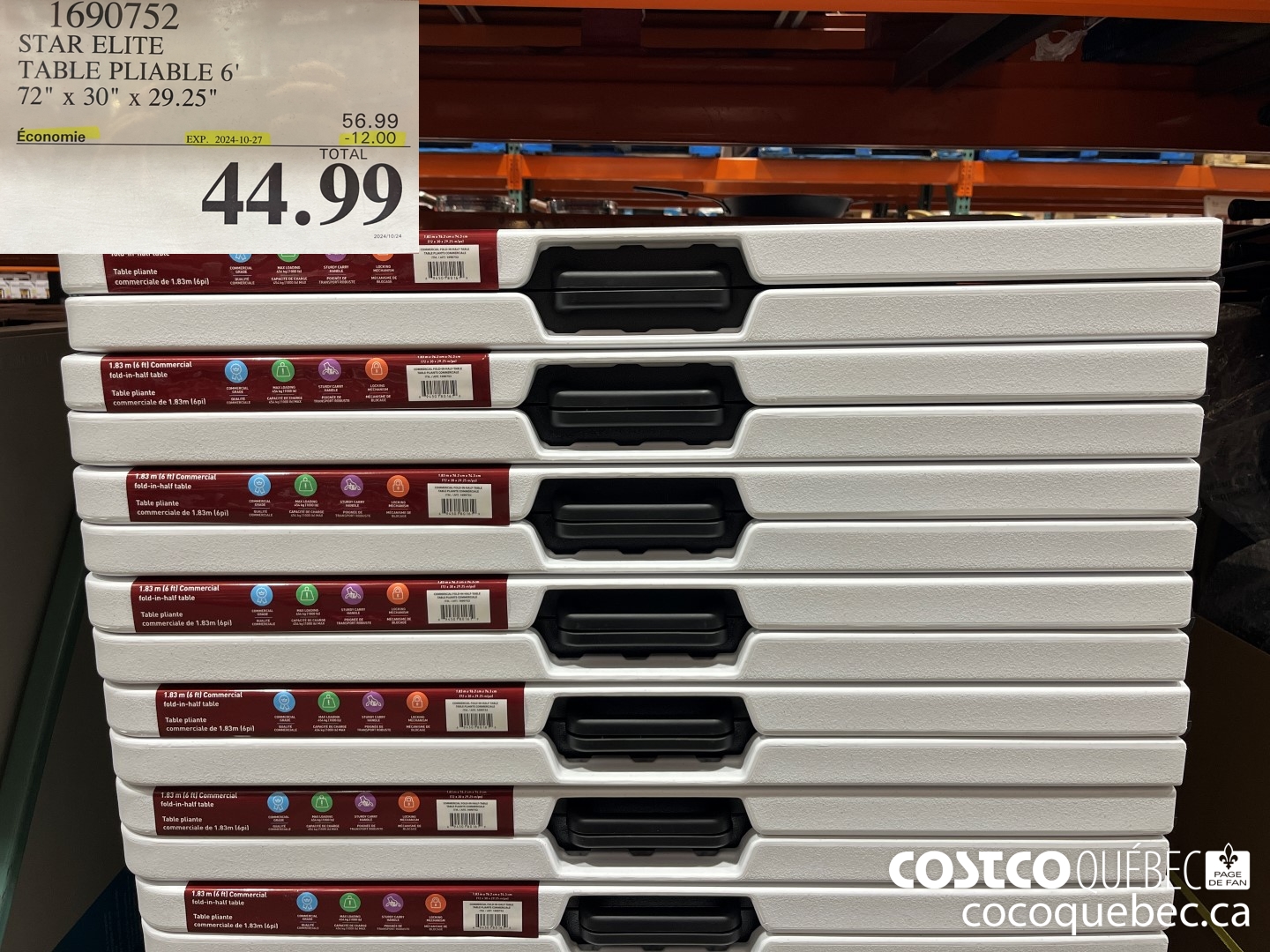 1690752 STAR ELITE TABLE PLIABLE 6 72