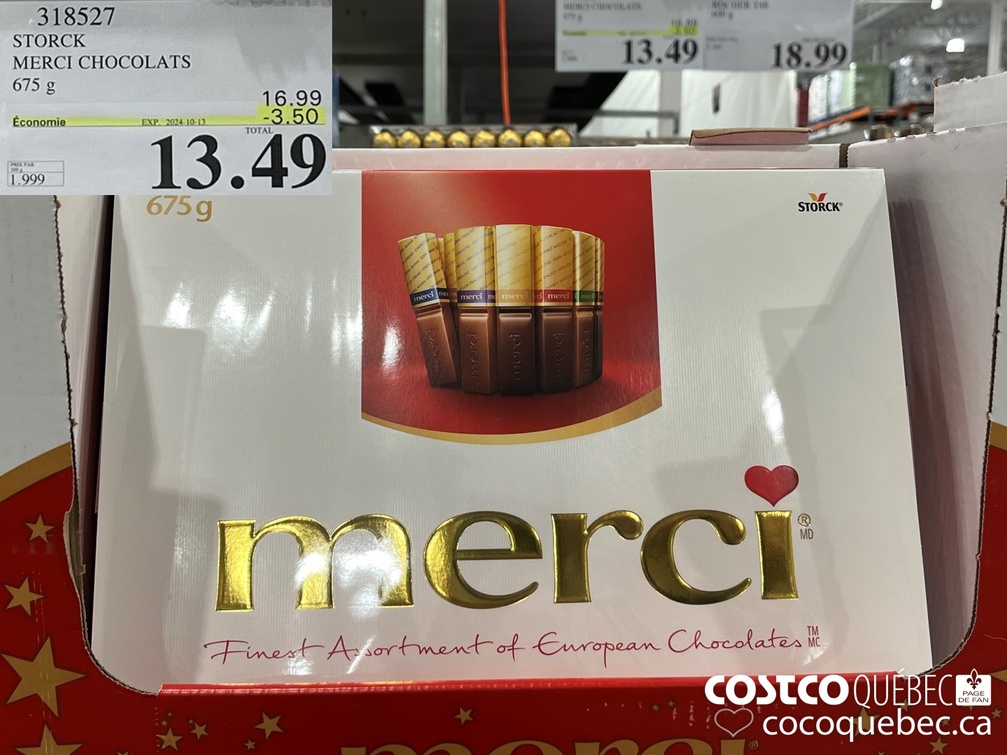 318527 STORCK MERCI CHOCOLATS 675 g ($3.50 INSTANT SAVINGS EXPIRES ON 2024-10-13) $13.49